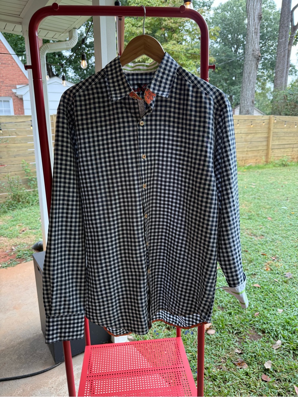 Robert Graham Blue & White Gingham Dress Shirt